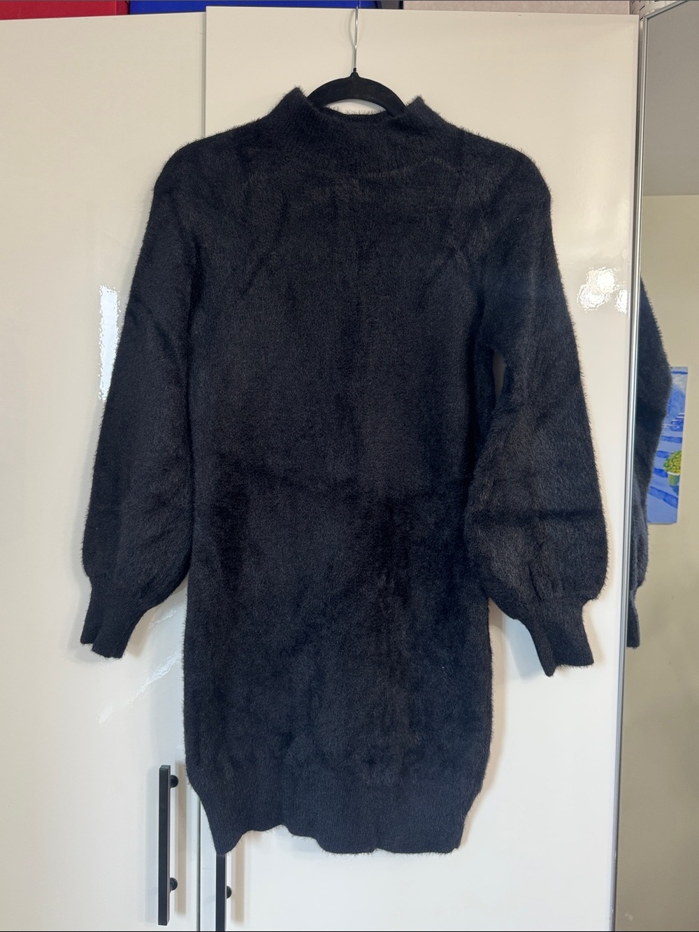 Simple black sweater dress